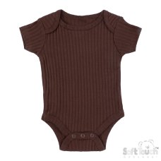 BS4600-CH: Chocolate Ribbed Bodysuit (0-3 Months)